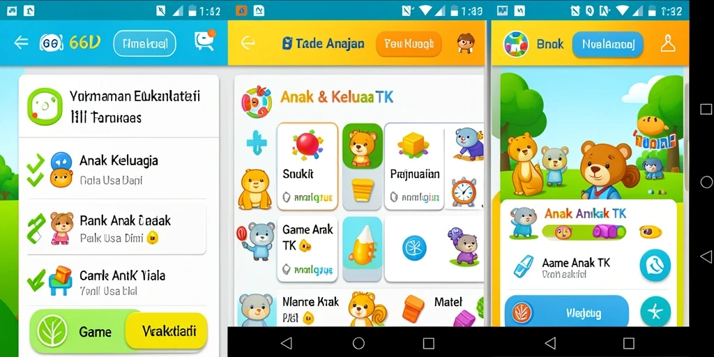 Antarmuka permainan edukatif yang menarik dan ramah anak.