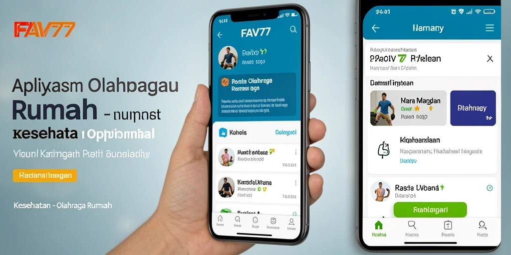 Antarmuka aplikasi FAV77 yang user-friendly untuk olahraga di rumah.