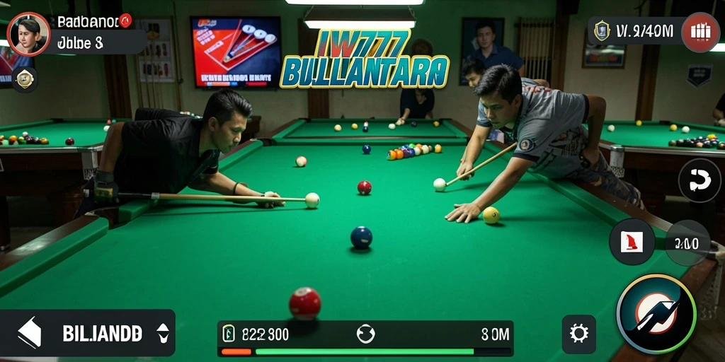 Antarmuka IW777 yang menarik dan interaktif saat bermain billiard.