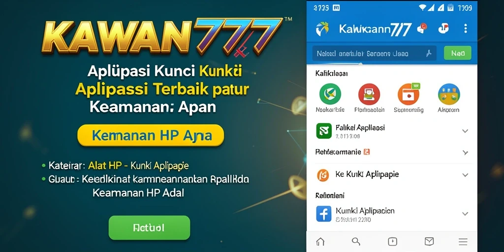 Tampilan antarmuka utama KAWAN777 dengan fitur kunci aplikasi.