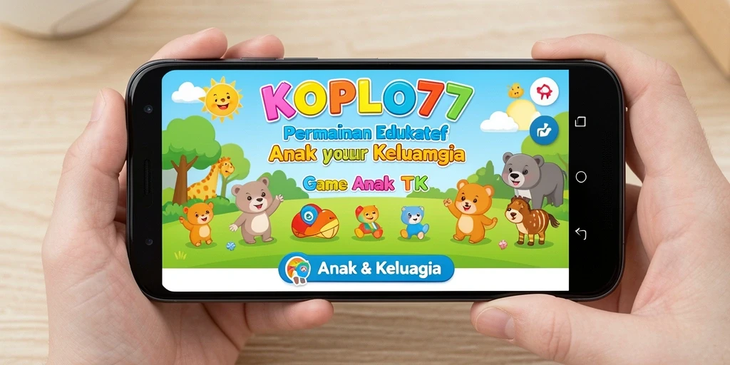Antarmuka menarik KOPLO77 untuk permainan edukatif anak.