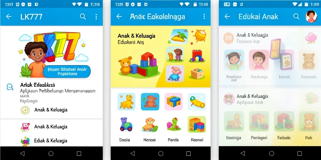 Antarmuka aplikasi yang menarik dan interaktif untuk anak-anak.