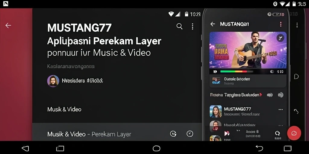 Screenshot antarmuka aplikasi MUSTANG77 saat merekam layar.