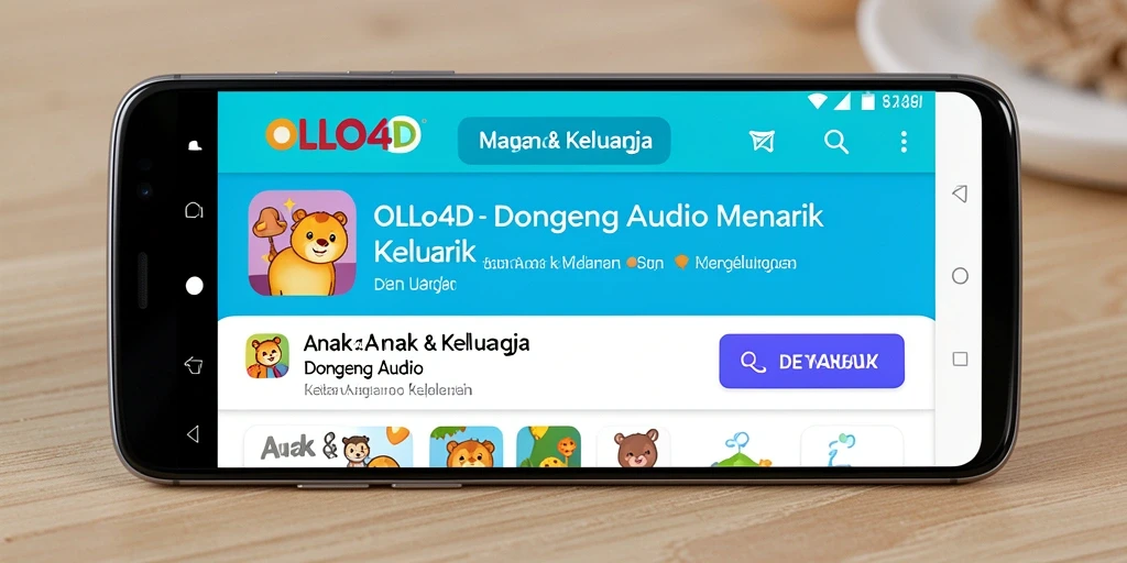 Antarmuka OLLO4D yang menarik untuk mendengarkan Dongeng Audio.
