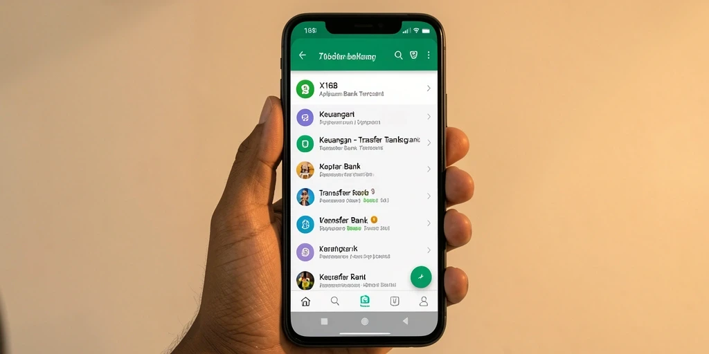 Tampilan antarmuka aplikasi X168 untuk Transfer Bank yang user-friendly.